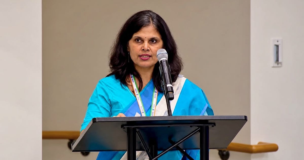 Union Health Secretary Punya Salila Srivastava addresses the United Nations High-Level Meeting on Pandemic Prevention, Preparedness and Response in New York.