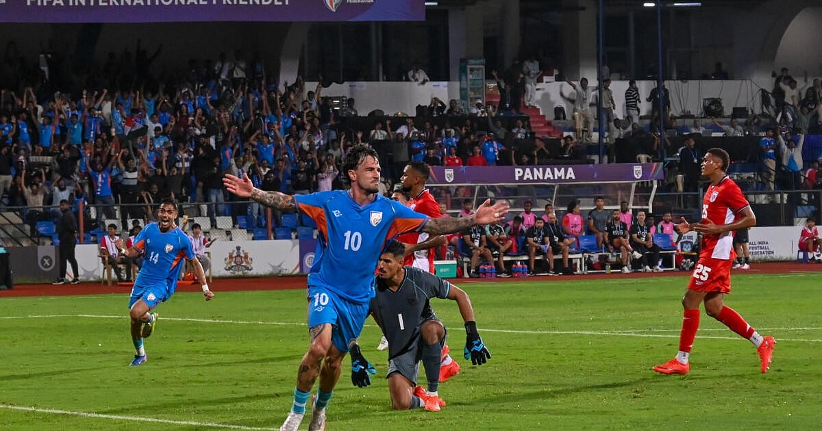 Action from India's international friendly against Panama, which ended in a 1-1 draw.