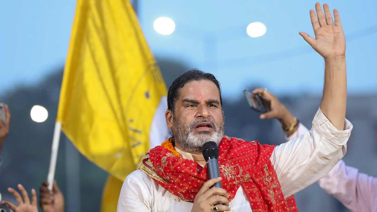 Prashant Kishor speaking at an event, as his Jan Suraaj Party prepares to expand its political footprint to Delhi.