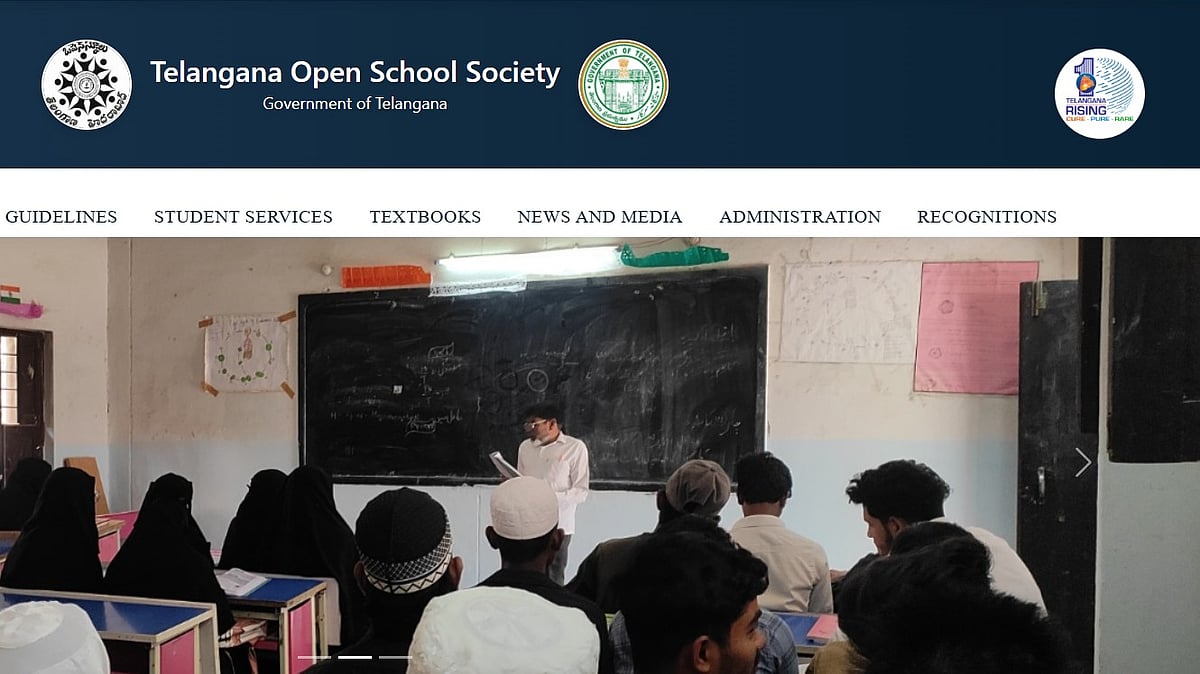 Students attending a class in the Telangana Open School system ahead of the upcoming exams.