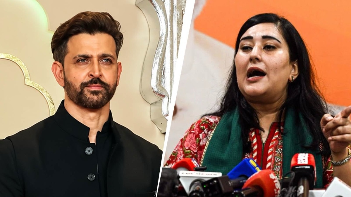 Actor Hrithik Roshan and BJP MP Bansuri Swaraj, whose challenge to Rahul Gandhi drew a surprised reaction from the actor.
