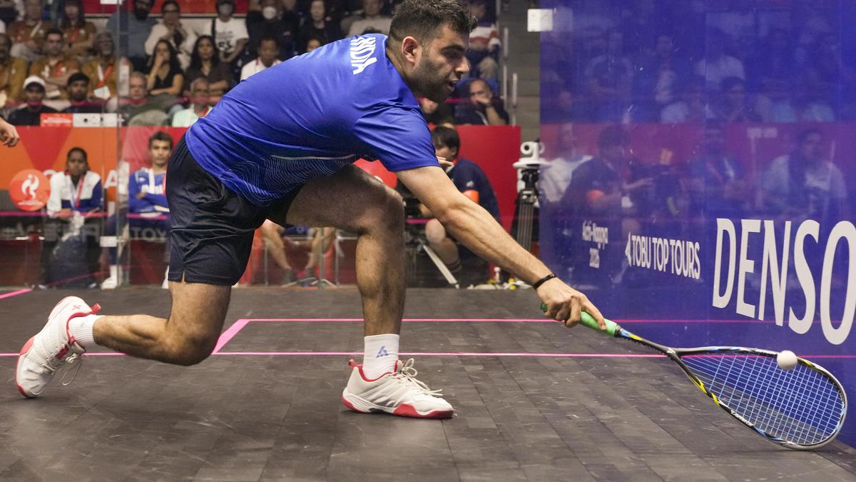 India's squash team member in action during their successful campaign at the Asian Games.