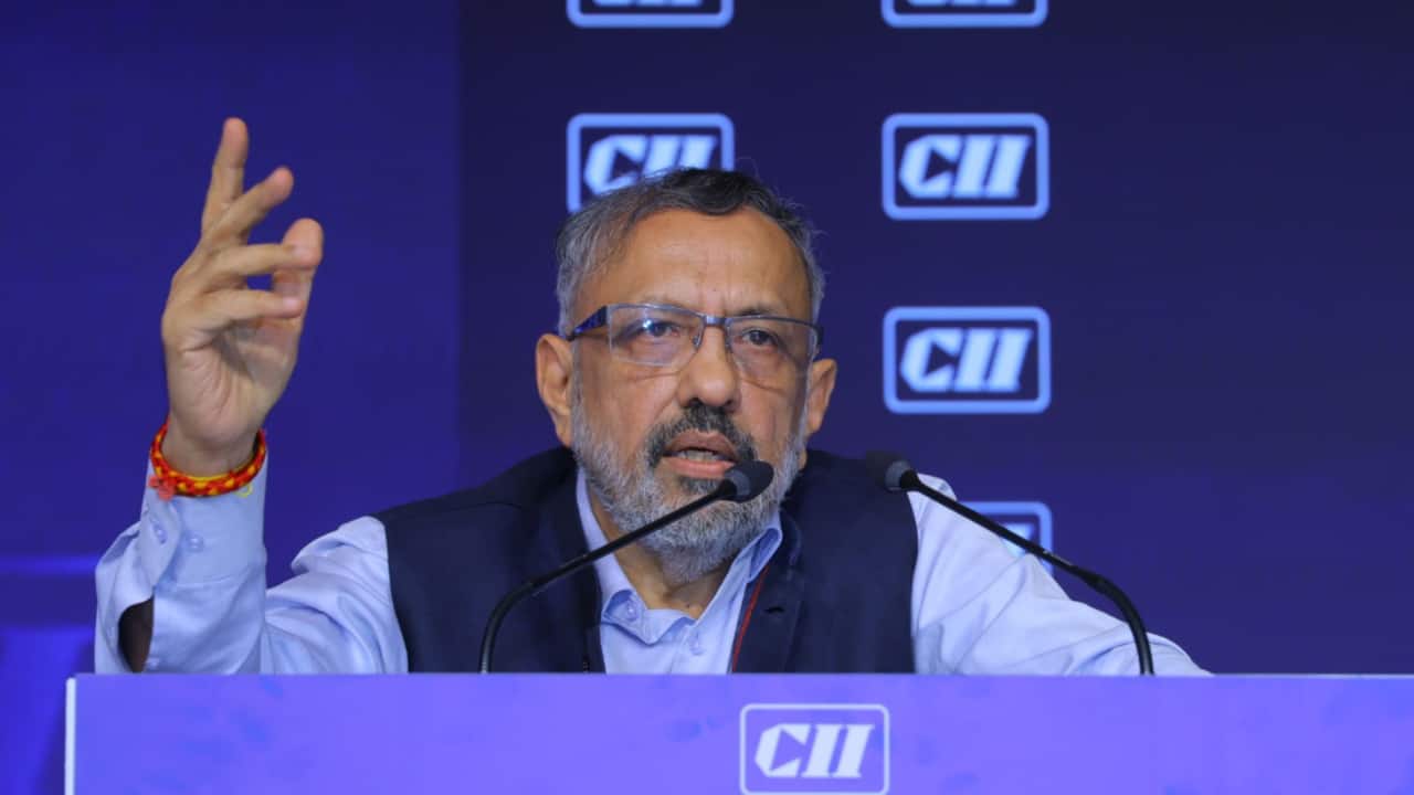 Rajiv Gauba speaking at an event where he called for stronger regulation, market-oriented reforms, and institutional capacity to advance India's energy security.